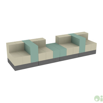 4Scape Commons Bench in Pebble & Seaport