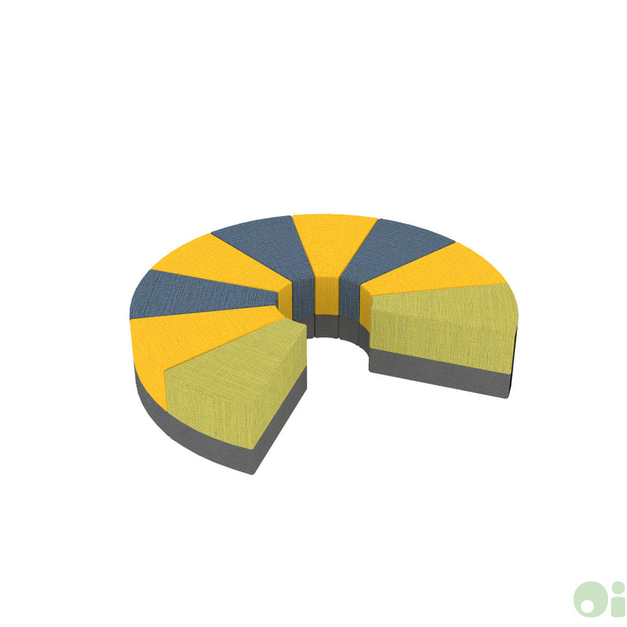 3Scape Circle Bench Layout in Sundance Sprout and Tidal