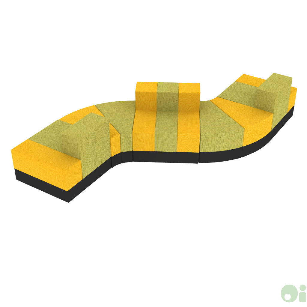 5Scape Curved Bench Layout in Sundance & Sprout